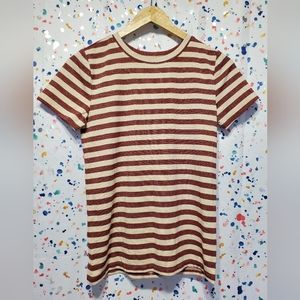 Loft shimmer striped shirt